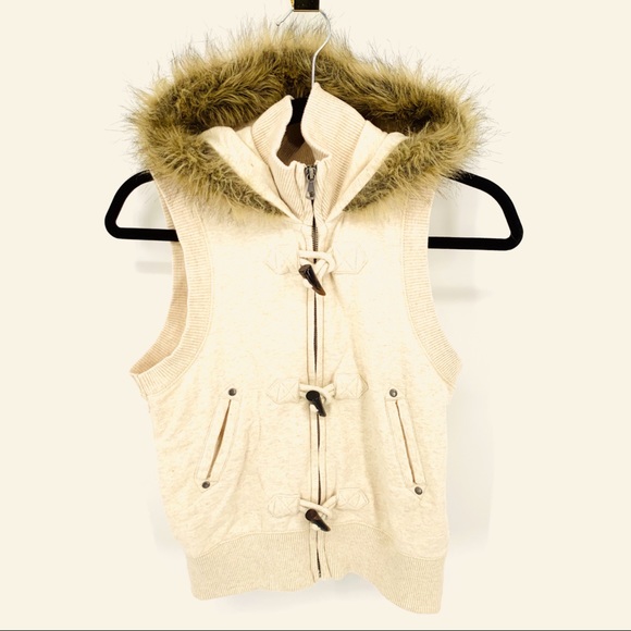 SO Jackets & Blazers - Faux Fur Hoodie Vest Ladies Small